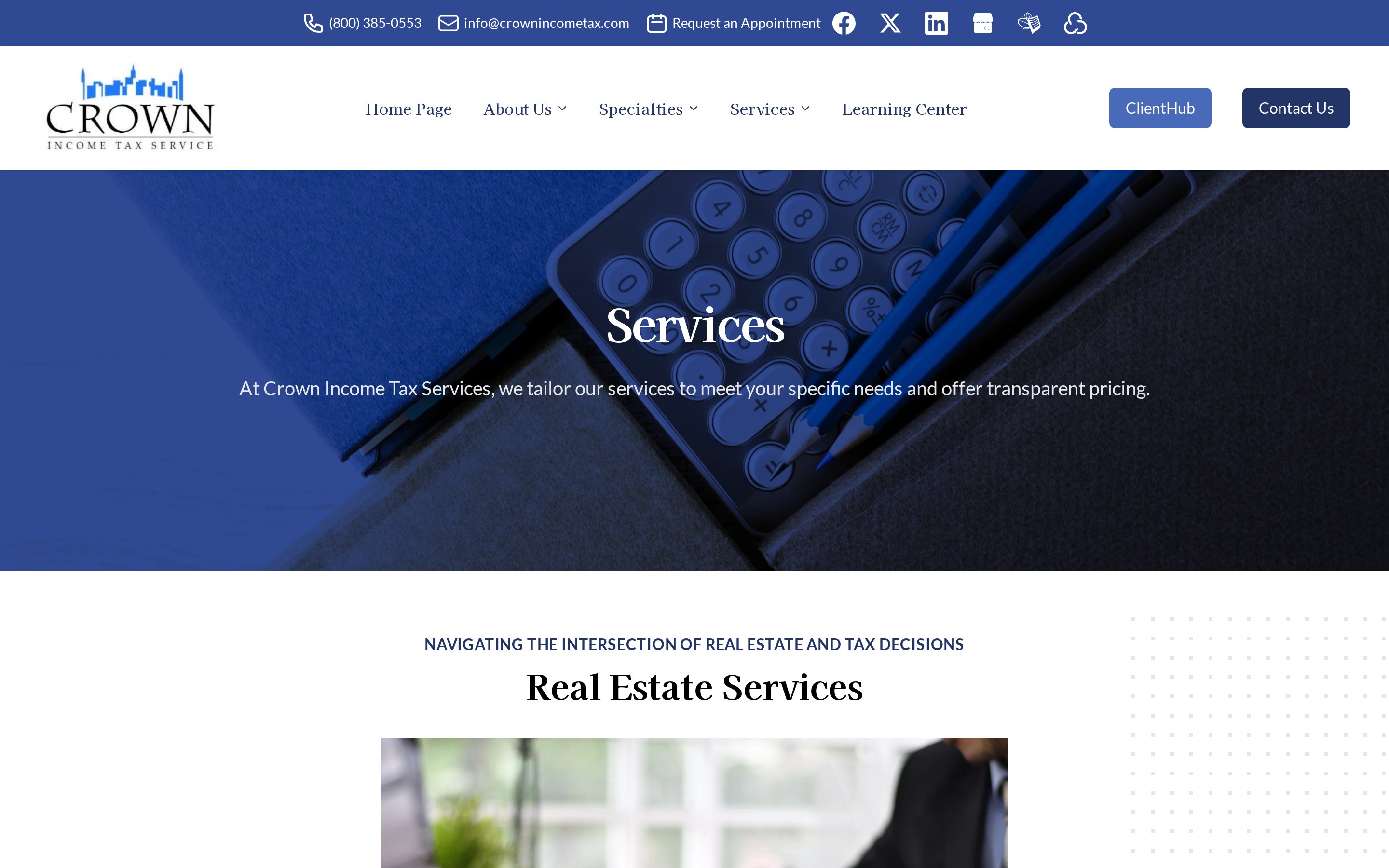 Crown page: Real Estate Services
